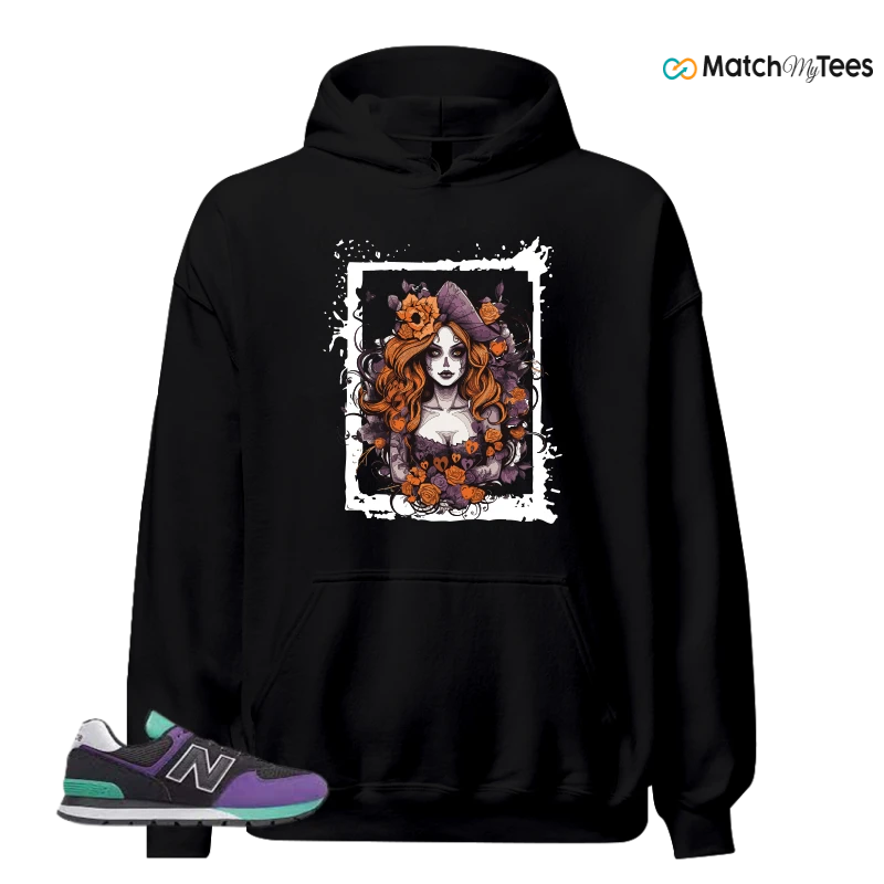 NEW BALANCE 574 RUGGED BLACK PRISM PURPLE SNEAKER Matching Tees hoodie