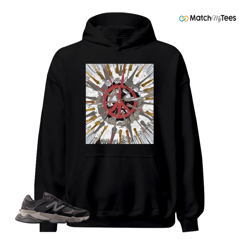 NEW BALANCE 9060 BLACK CASTLEROCK GREY SNEAKER Matching Tees hoodie