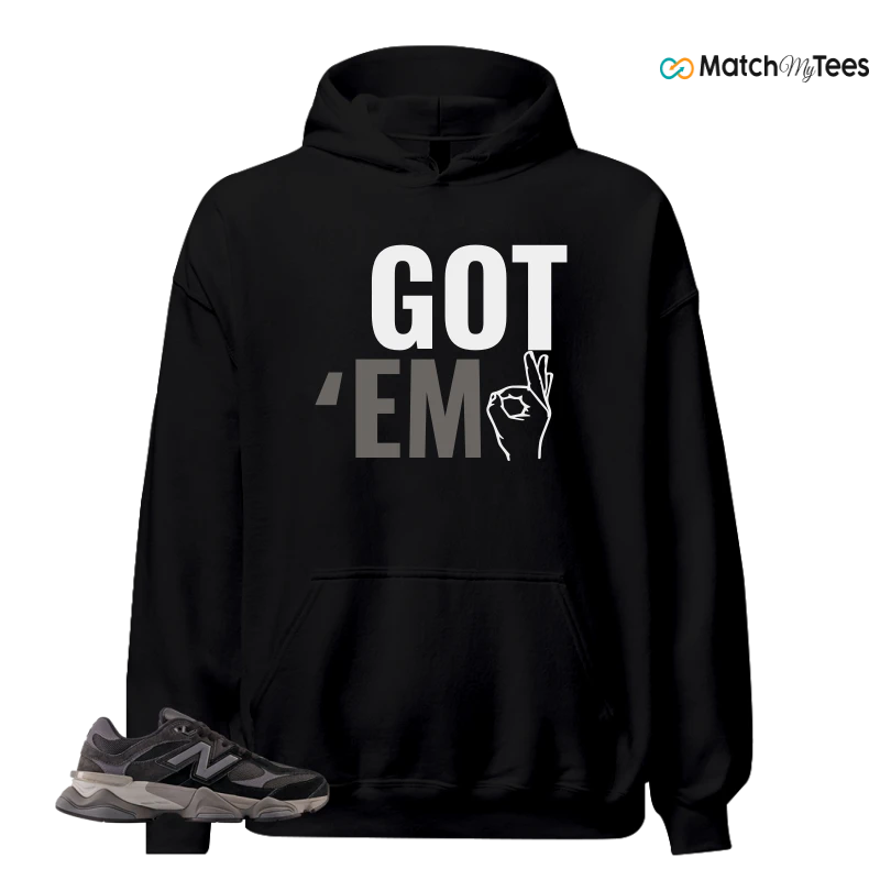 NEW BALANCE 9060 BLACK CASTLEROCK GREY SNEAKER Matching Tees Hoodie for Men