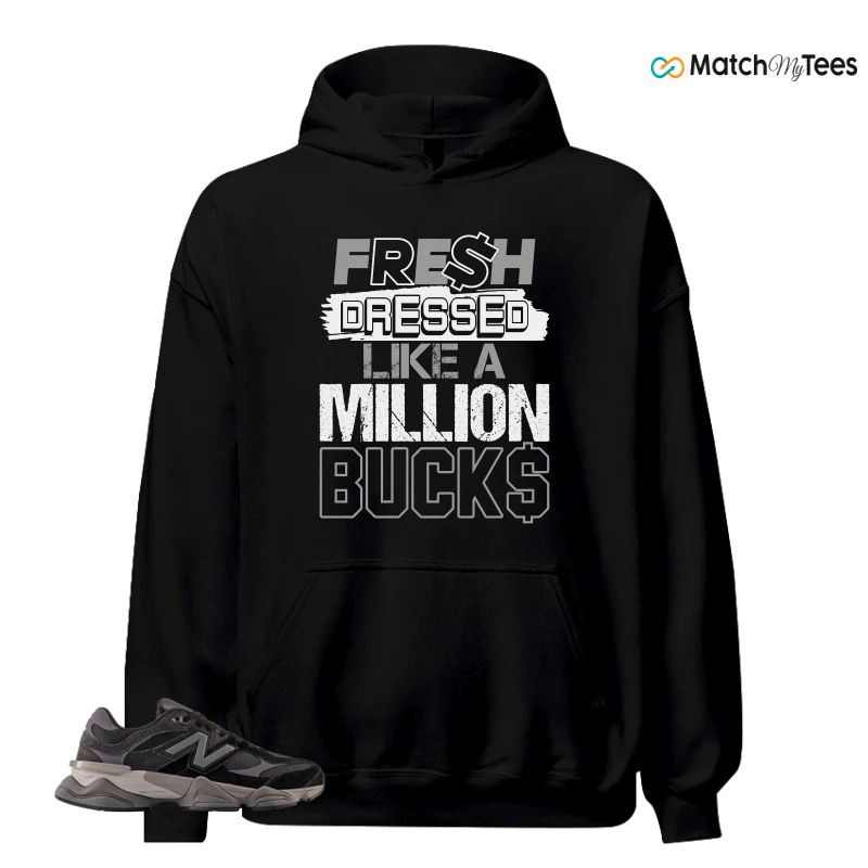 NEW BALANCE 9060 BLACK CASTLEROCK GREY SNEAKER Matching Tees hoodie