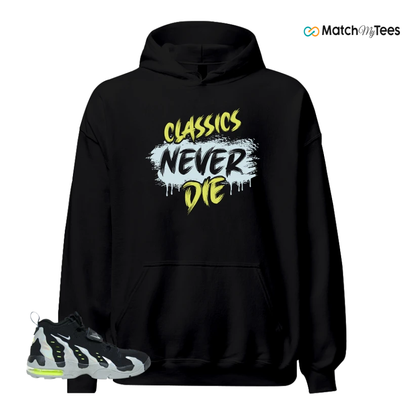 NIKE AIR DT MAX 96 BLACK MICA GREEN-VOLT SNEAKER Matching Tees hoodie