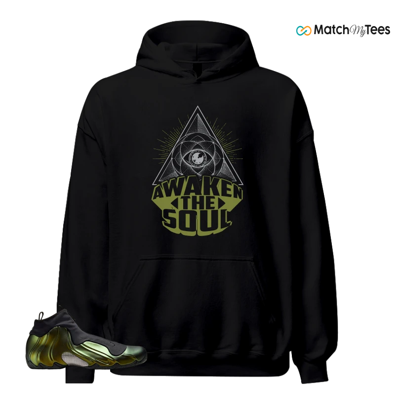 NIKE AIR FLIGHTPOSITE BLACK METALLIC GOLD SNEAKER Matching Tees hoodie