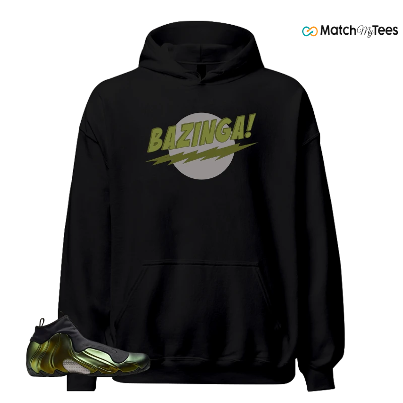 NIKE AIR FLIGHTPOSITE BLACK METALLIC GOLD SNEAKER Matching Tees hoodie