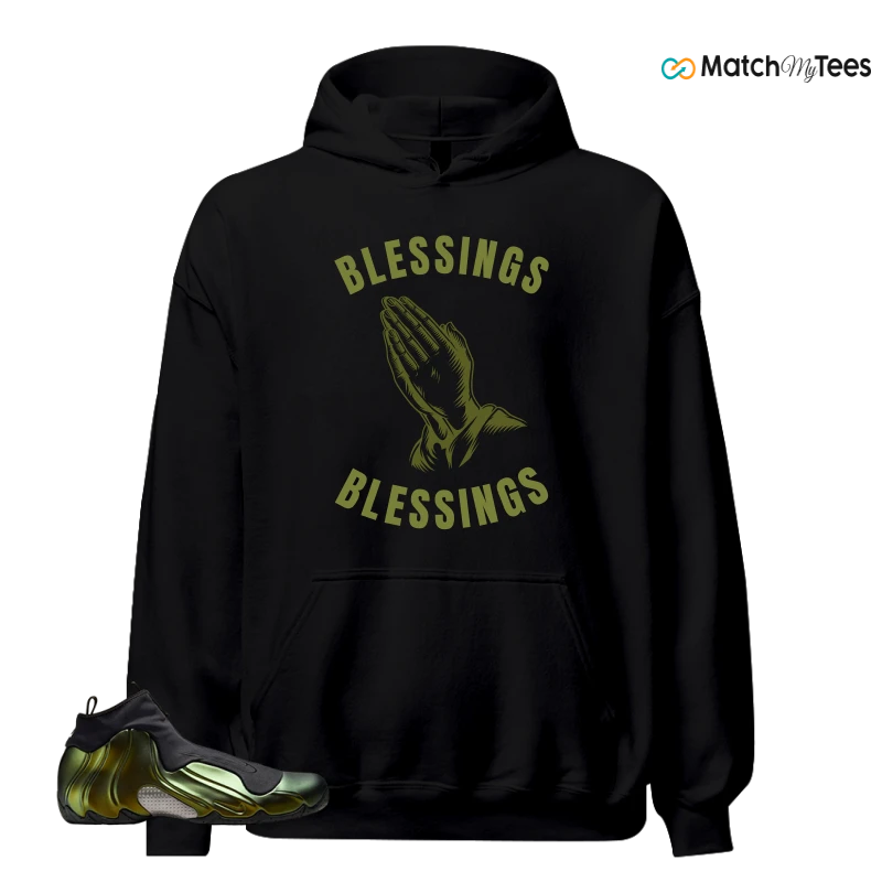 NIKE AIR FLIGHTPOSITE BLACK METALLIC GOLD SNEAKER Matching Tees Hoodie for Men