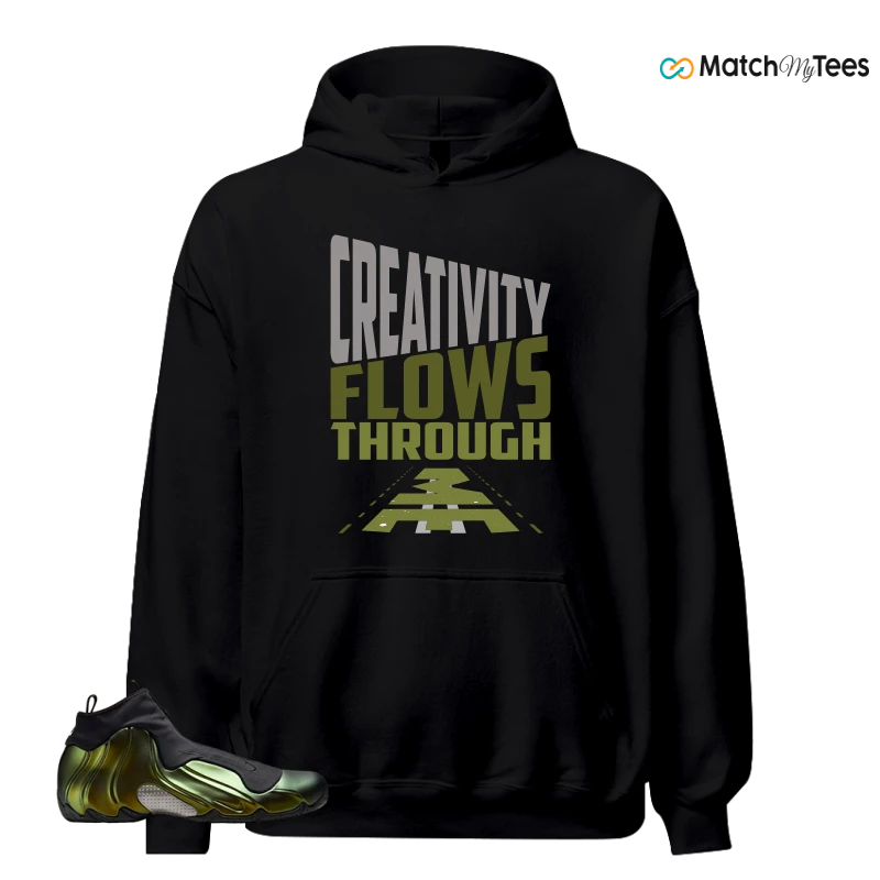 NIKE AIR FLIGHTPOSITE BLACK METALLIC GOLD SNEAKER Matching Tees hoodie