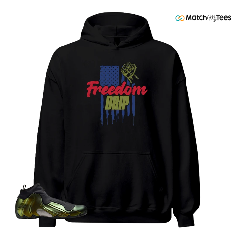 NIKE AIR FLIGHTPOSITE BLACK METALLIC GOLD SNEAKER Matching Tees hoodie