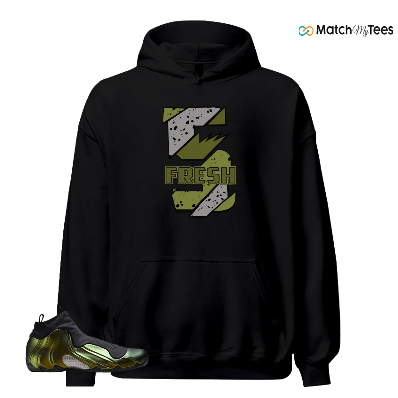 NIKE AIR FLIGHTPOSITE BLACK METALLIC GOLD SNEAKER Matching Tees Hoodie for Men