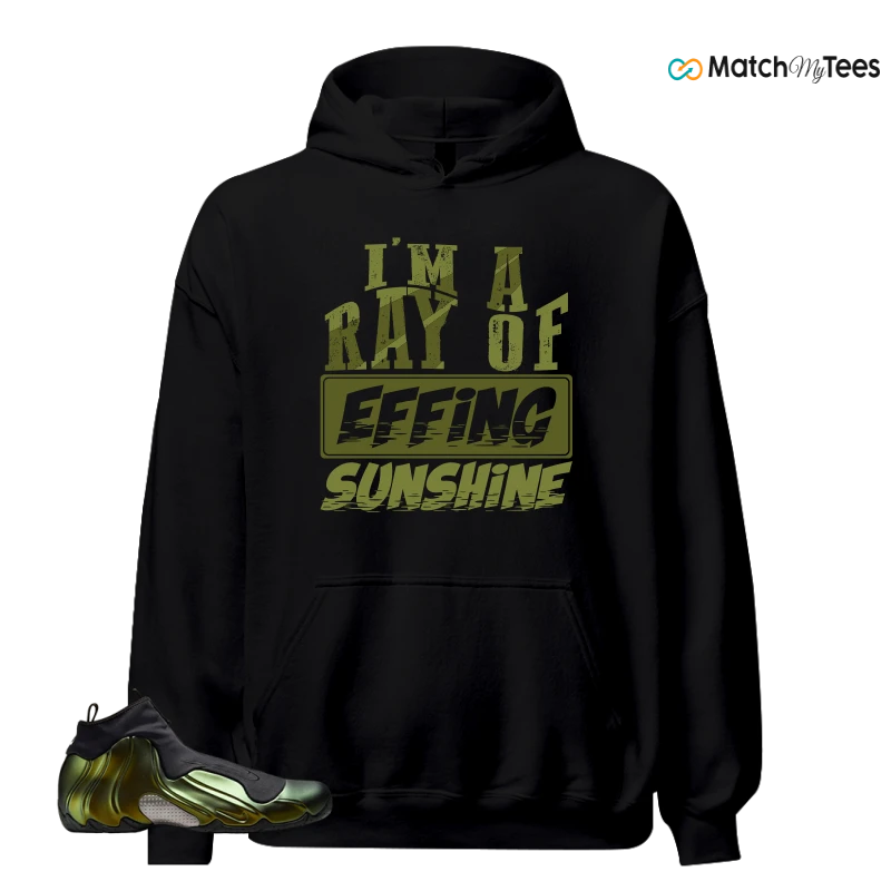 NIKE AIR FLIGHTPOSITE BLACK METALLIC GOLD SNEAKER Matching Tees hoodie