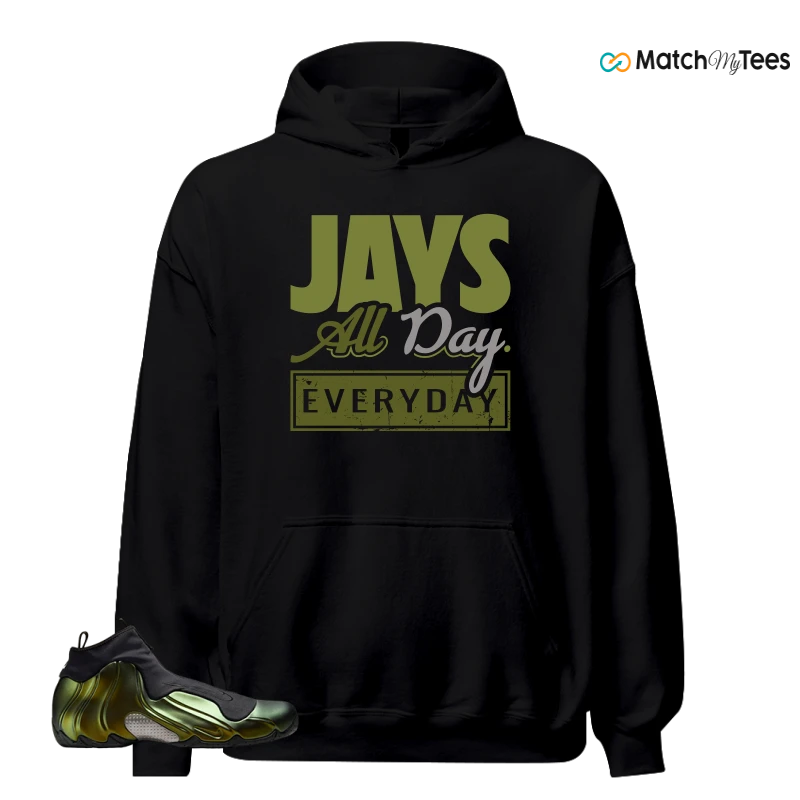 NIKE AIR FLIGHTPOSITE BLACK METALLIC GOLD SNEAKER Matching Tees hoodie