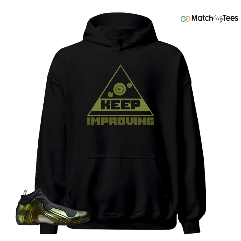NIKE AIR FLIGHTPOSITE BLACK METALLIC GOLD SNEAKER Matching Tees hoodie