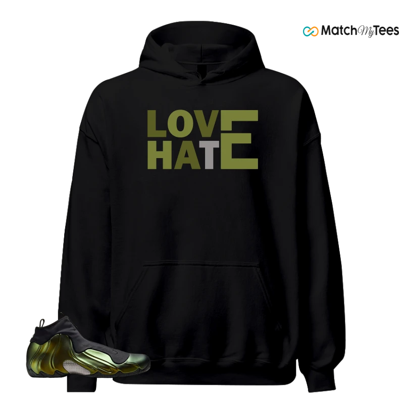 NIKE AIR FLIGHTPOSITE BLACK METALLIC GOLD SNEAKER Matching Tees hoodie