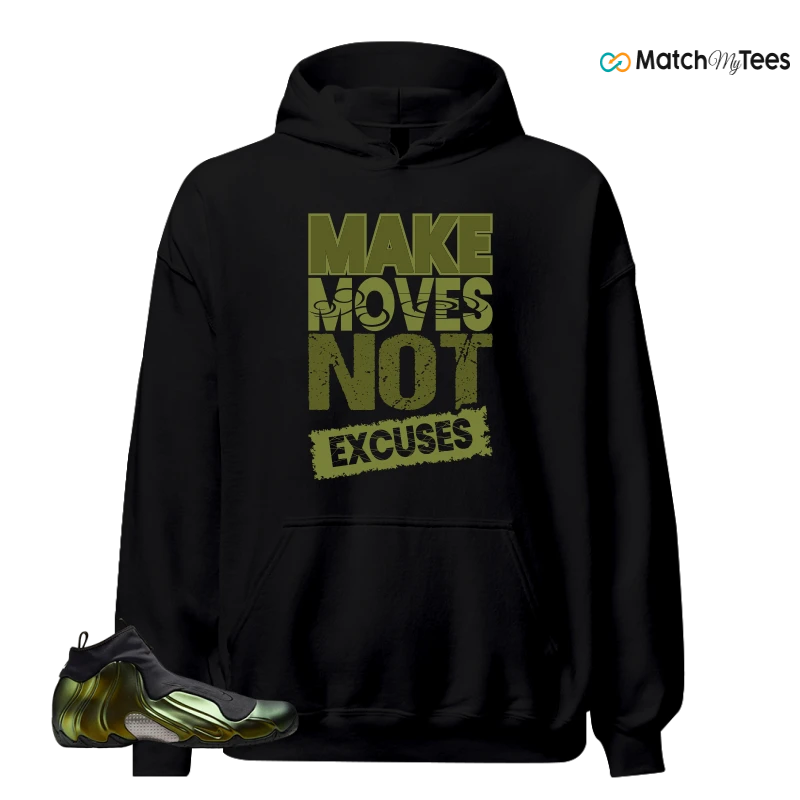 NIKE AIR FLIGHTPOSITE BLACK METALLIC GOLD SNEAKER Matching Tees hoodie