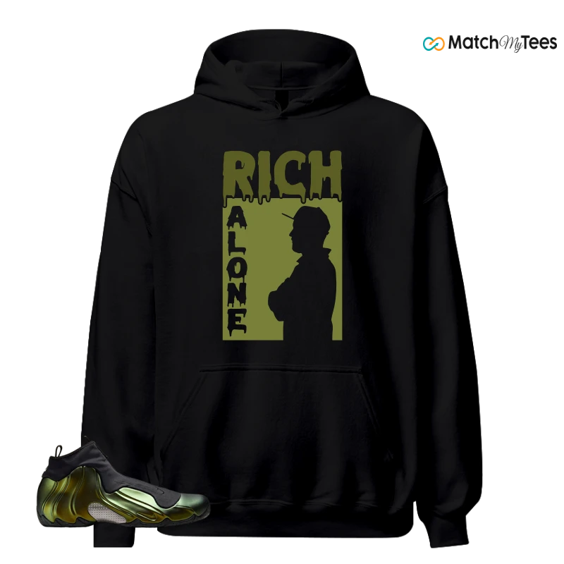 NIKE AIR FLIGHTPOSITE BLACK METALLIC GOLD SNEAKER Matching Tees hoodie