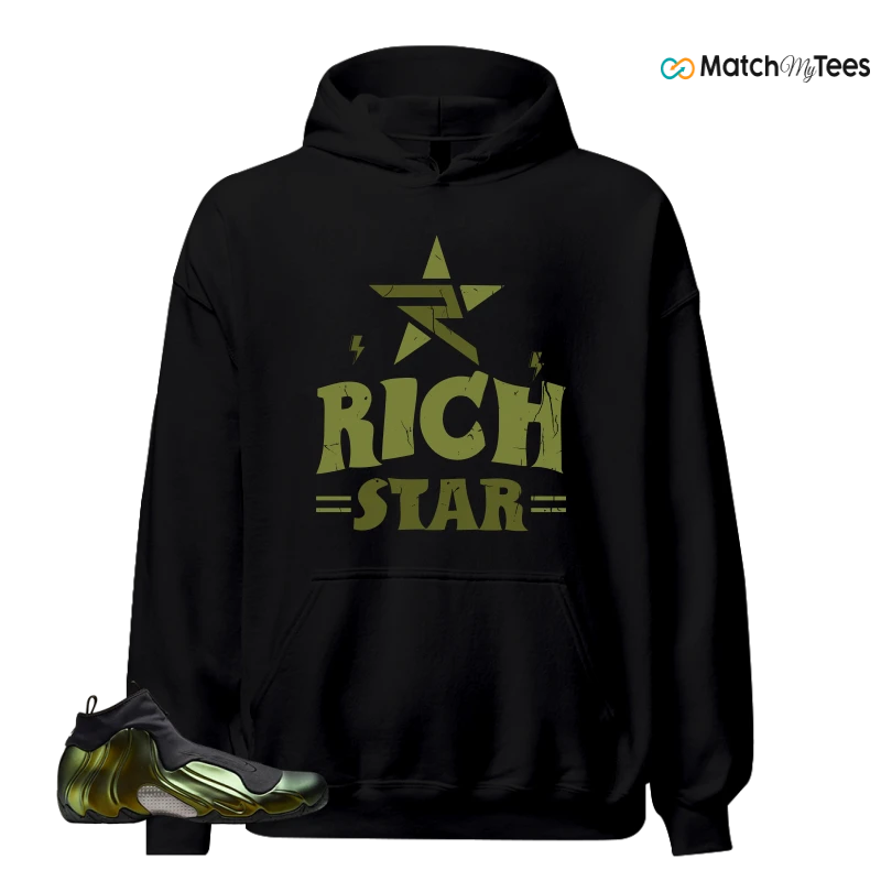 NIKE AIR FLIGHTPOSITE BLACK METALLIC GOLD SNEAKER Matching Tees hoodie