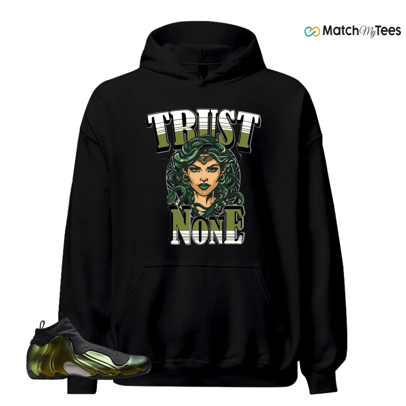 NIKE AIR FLIGHTPOSITE BLACK METALLIC GOLD SNEAKER Matching Tees hoodie