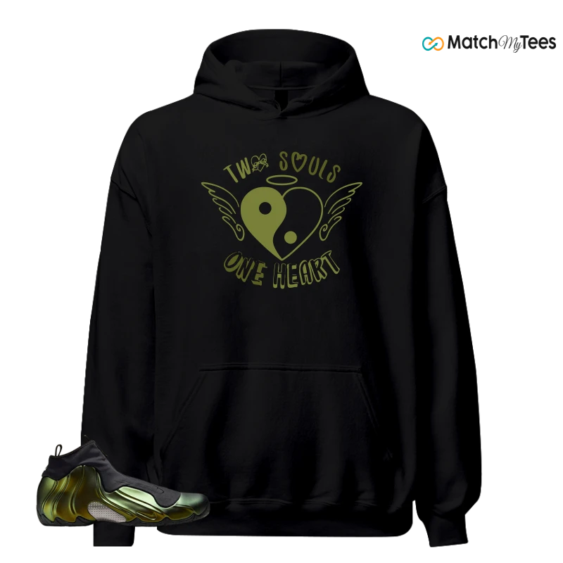 NIKE AIR FLIGHTPOSITE BLACK METALLIC GOLD SNEAKER Matching Tees hoodie