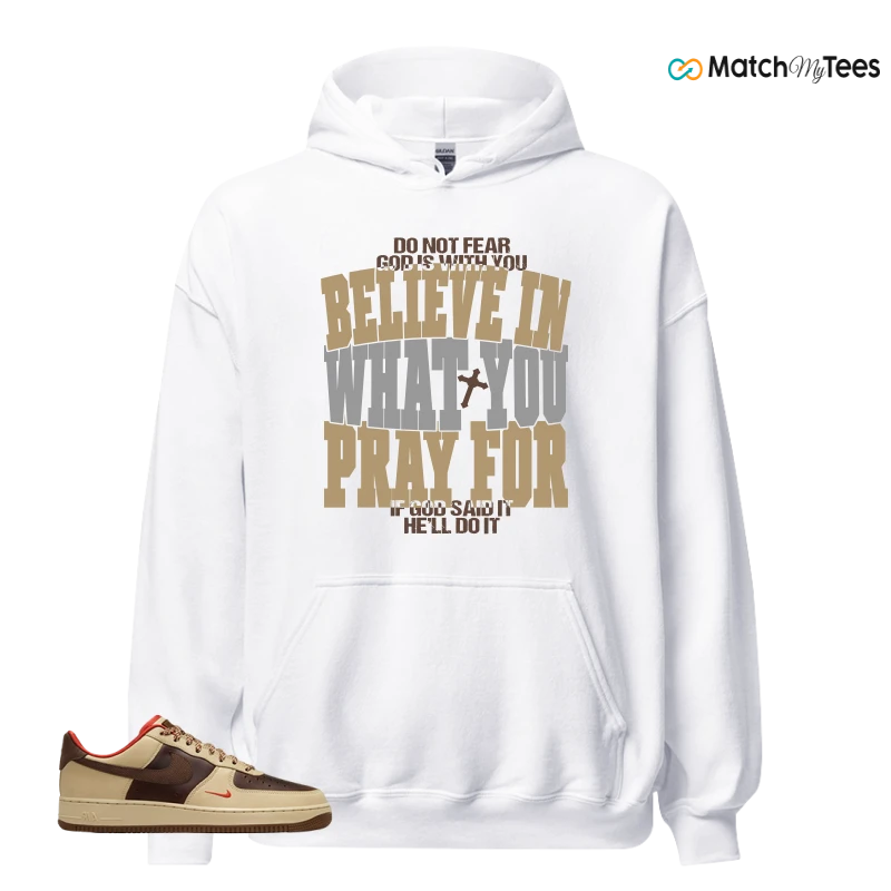 NIKE AIR FORCE 1 LOW LIGHT BRITISH TAN CACAO WOW SNEAKER Matching Tees hoodie