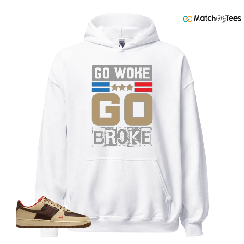 NIKE AIR FORCE 1 LOW LIGHT BRITISH TAN CACAO WOW SNEAKER Matching Tees hoodie