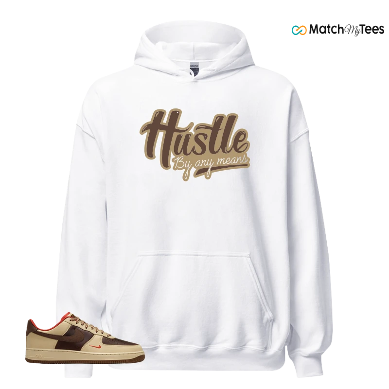NIKE AIR FORCE 1 LOW LIGHT BRITISH TAN CACAO WOW SNEAKER Matching Tees hoodie