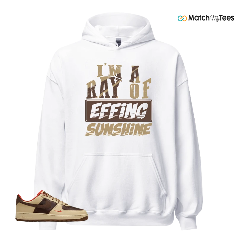NIKE AIR FORCE 1 LOW LIGHT BRITISH TAN CACAO WOW SNEAKER Matching Tees hoodie