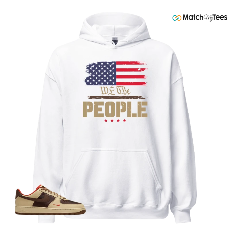 NIKE AIR FORCE 1 LOW LIGHT BRITISH TAN CACAO WOW SNEAKER Matching Tees hoodie