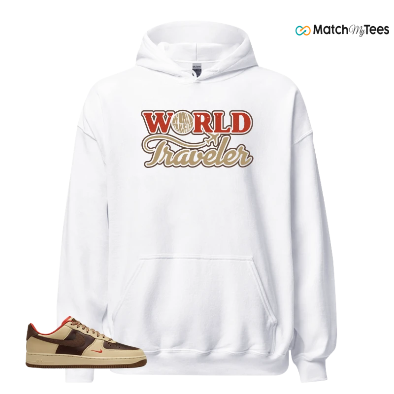 NIKE AIR FORCE 1 LOW LIGHT BRITISH TAN CACAO WOW SNEAKER Matching Tees hoodie