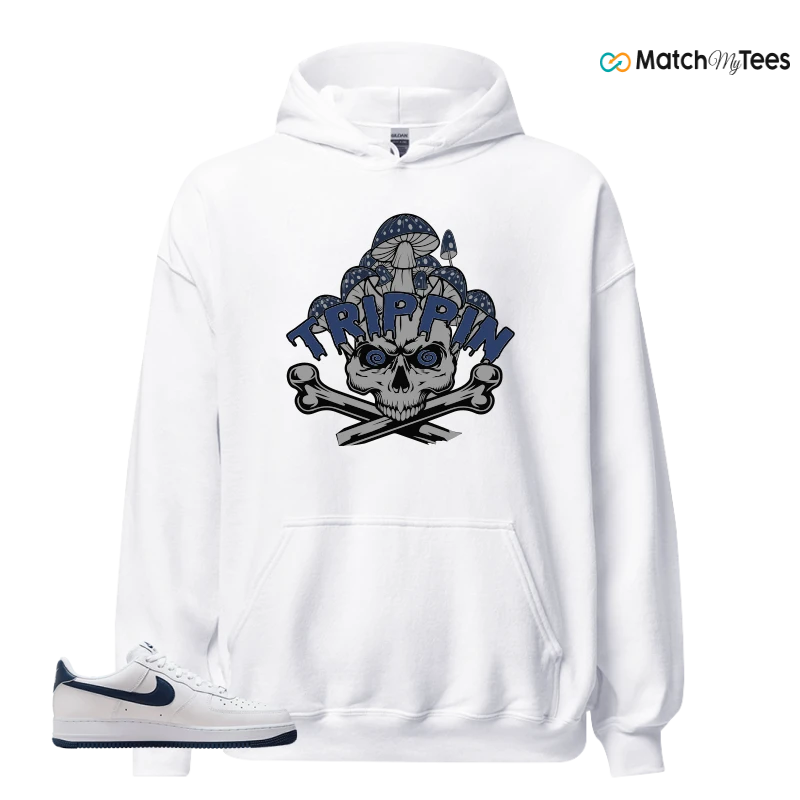 NIKE AIR FORCE 1 LOW WHITE MIDNIGHT NAVY SNEAKER Matching Tees hoodie