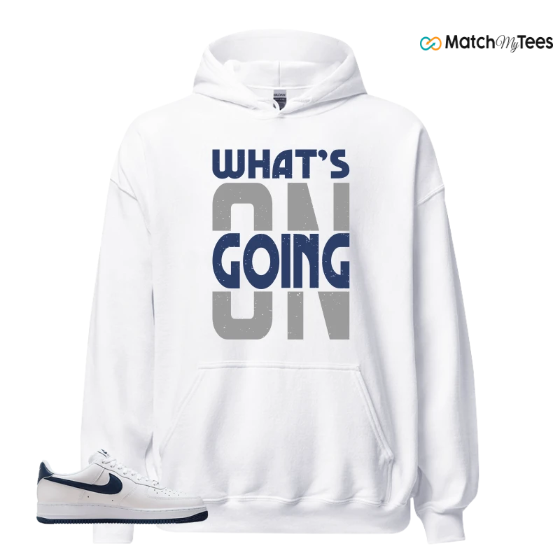 NIKE AIR FORCE 1 LOW WHITE MIDNIGHT NAVY SNEAKER Matching Tees hoodie