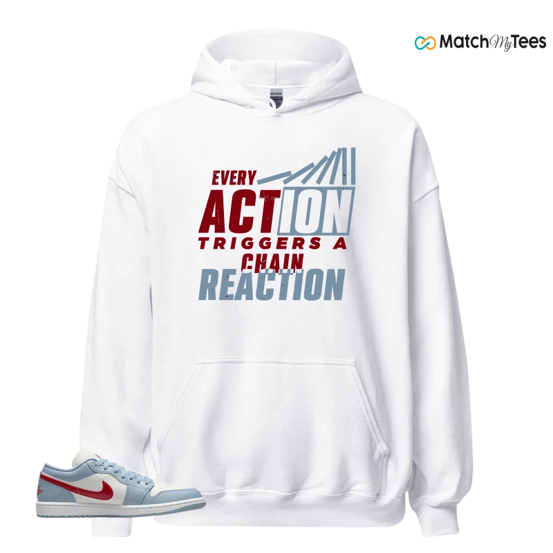 NIKE AIR JORDAN 1 LOW BLUE DUNE RED WMNS SNEAKER Matching Tees hoodie