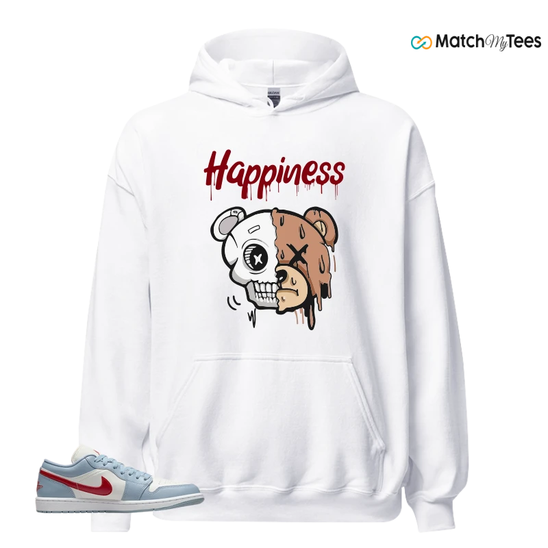 NIKE AIR JORDAN 1 LOW BLUE DUNE RED WMNS SNEAKER Matching Tees Hoodie for Men
