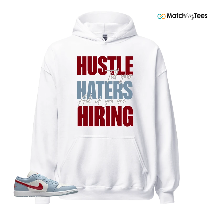 NIKE AIR JORDAN 1 LOW BLUE DUNE RED WMNS SNEAKER Matching Tees hoodie
