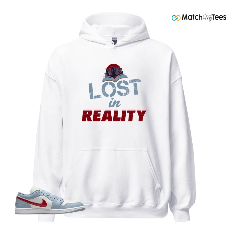 NIKE AIR JORDAN 1 LOW BLUE DUNE RED WMNS SNEAKER Matching Tees hoodie