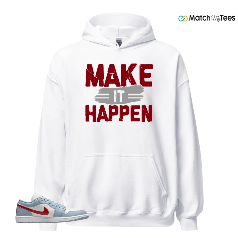 NIKE AIR JORDAN 1 LOW BLUE DUNE RED WMNS SNEAKER Matching Tees hoodie