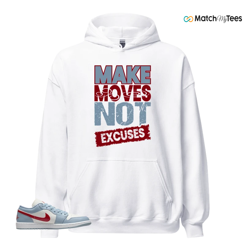 NIKE AIR JORDAN 1 LOW BLUE DUNE RED WMNS SNEAKER Matching Tees hoodie