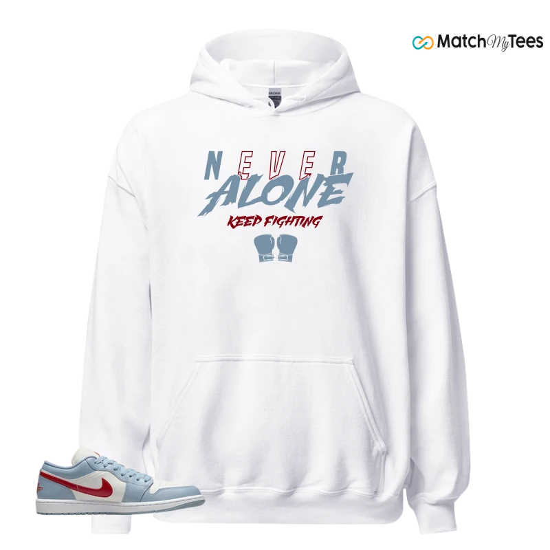NIKE AIR JORDAN 1 LOW BLUE DUNE RED WMNS SNEAKER Matching Tees hoodie