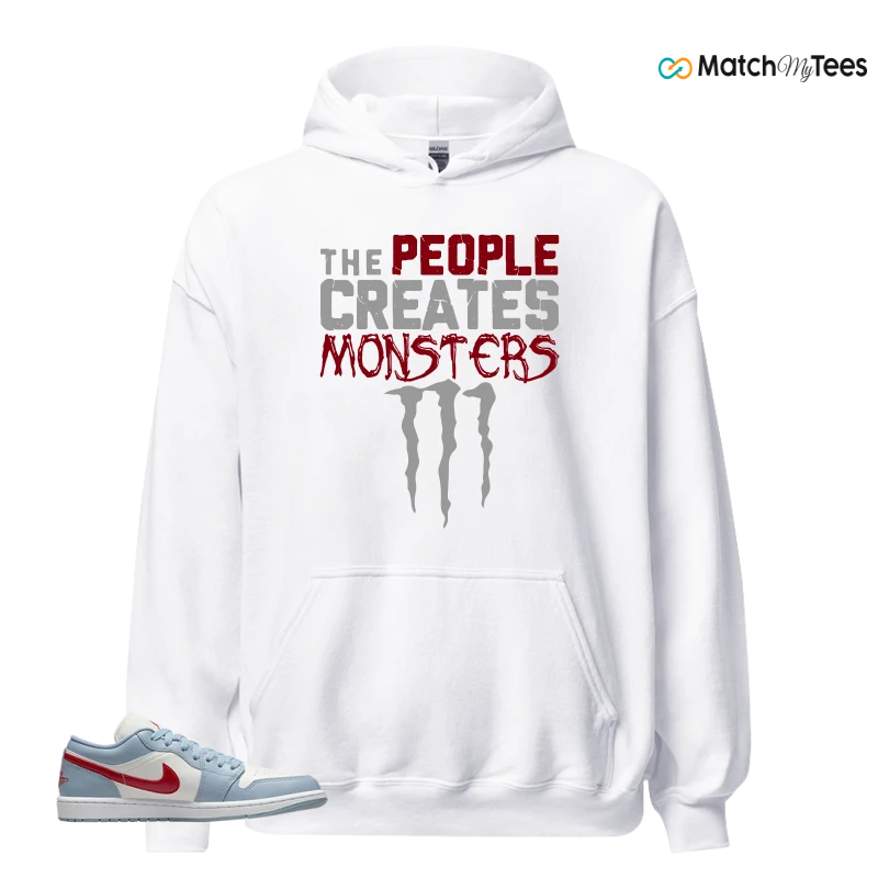 NIKE AIR JORDAN 1 LOW BLUE DUNE RED WMNS SNEAKER Matching Tees hoodie