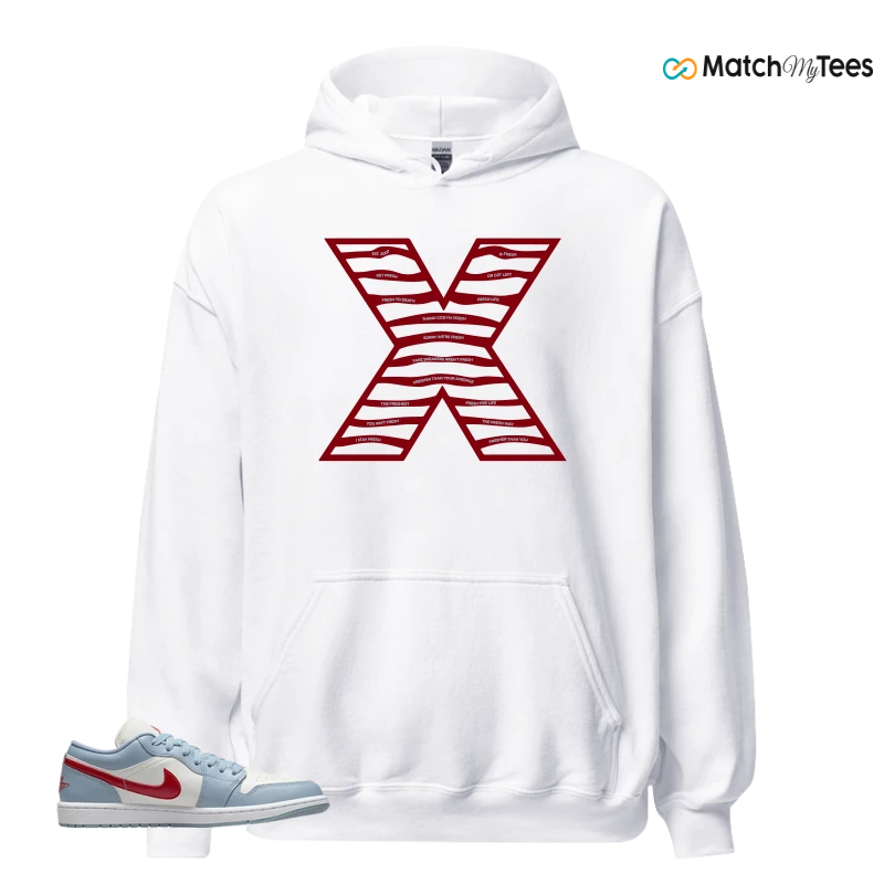 NIKE AIR JORDAN 1 LOW BLUE DUNE RED WMNS SNEAKER Matching Tees hoodie