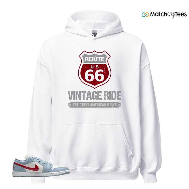 NIKE AIR JORDAN 1 LOW BLUE DUNE RED WMNS SNEAKER Matching Tees hoodie