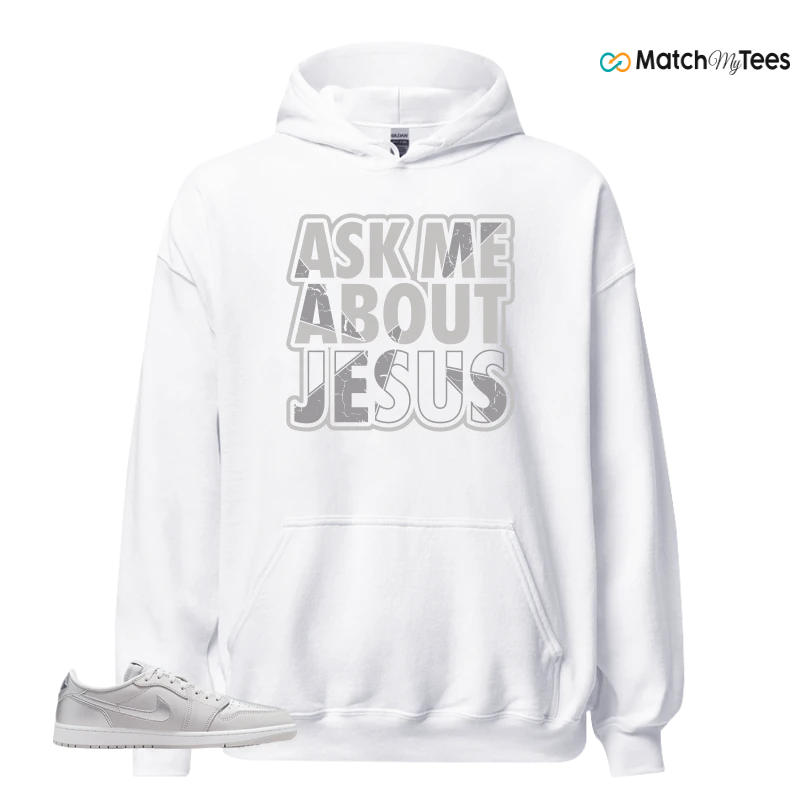 NIKE AIR JORDAN 1 LOW OG METALLIC SILVER SNEAKER Matching Tees hoodie