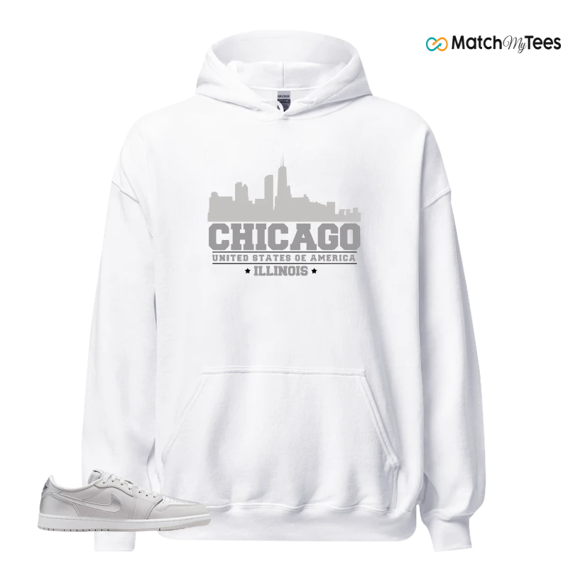 NIKE AIR JORDAN 1 LOW OG METALLIC SILVER SNEAKER Matching Tees hoodie