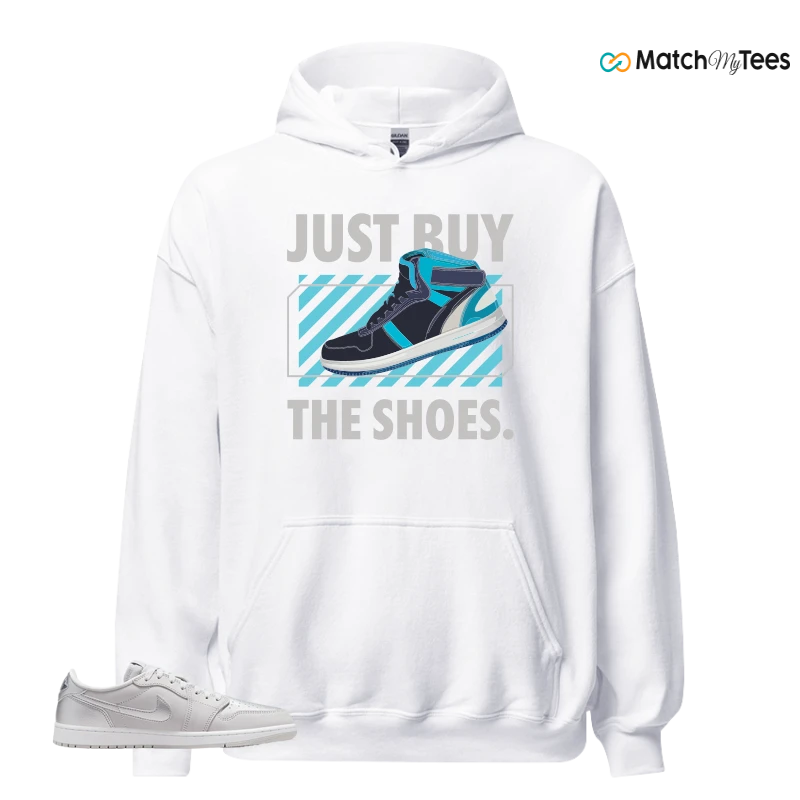 NIKE AIR JORDAN 1 LOW OG METALLIC SILVER SNEAKER Matching Tees hoodie