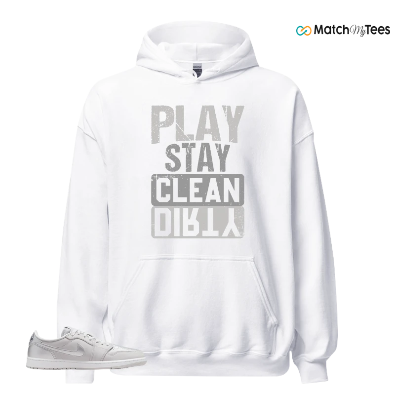 NIKE AIR JORDAN 1 LOW OG METALLIC SILVER SNEAKER Matching Tees Hoodie for Men