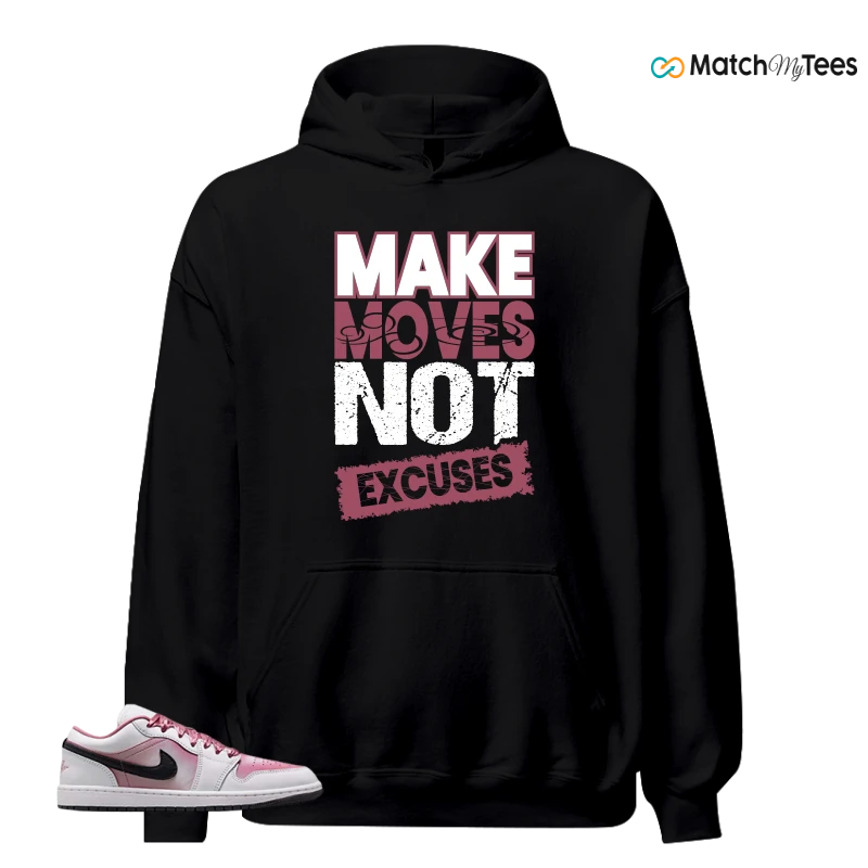 NIKE AIR JORDAN 1 LOW SE WHITE DESERT BERRY SNEAKER/WHITE/BLACK/DESERT BERRY matching Hoodie