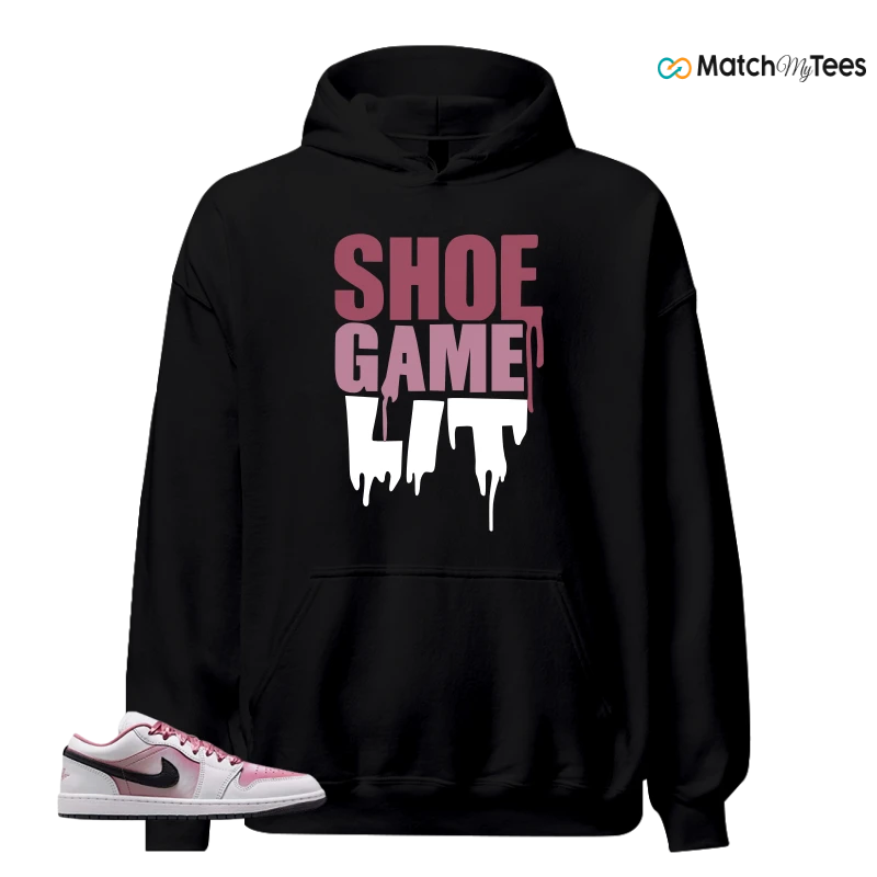 NIKE AIR JORDAN 1 LOW SE WHITE DESERT BERRY SNEAKER/WHITE/BLACK/DESERT BERRY matching Hoodie