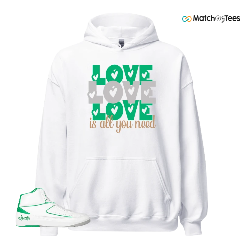 NIKE AIR JORDAN 2 RETRO LUCKY GREEN SNEAKER Matching Tees hoodie