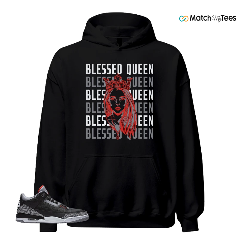NIKE AIR JORDAN 3 BLACK CEMENT REIMAGINED SNEAKER Matching Tees hoodie