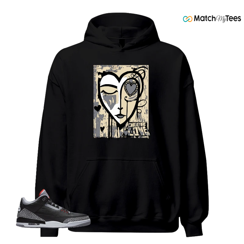 NIKE AIR JORDAN 3 BLACK CEMENT REIMAGINED SNEAKER Matching Tees hoodie