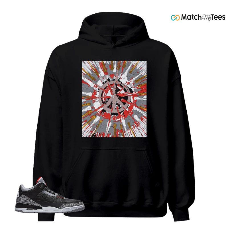NIKE AIR JORDAN 3 BLACK CEMENT REIMAGINED SNEAKER Matching Tees hoodie
