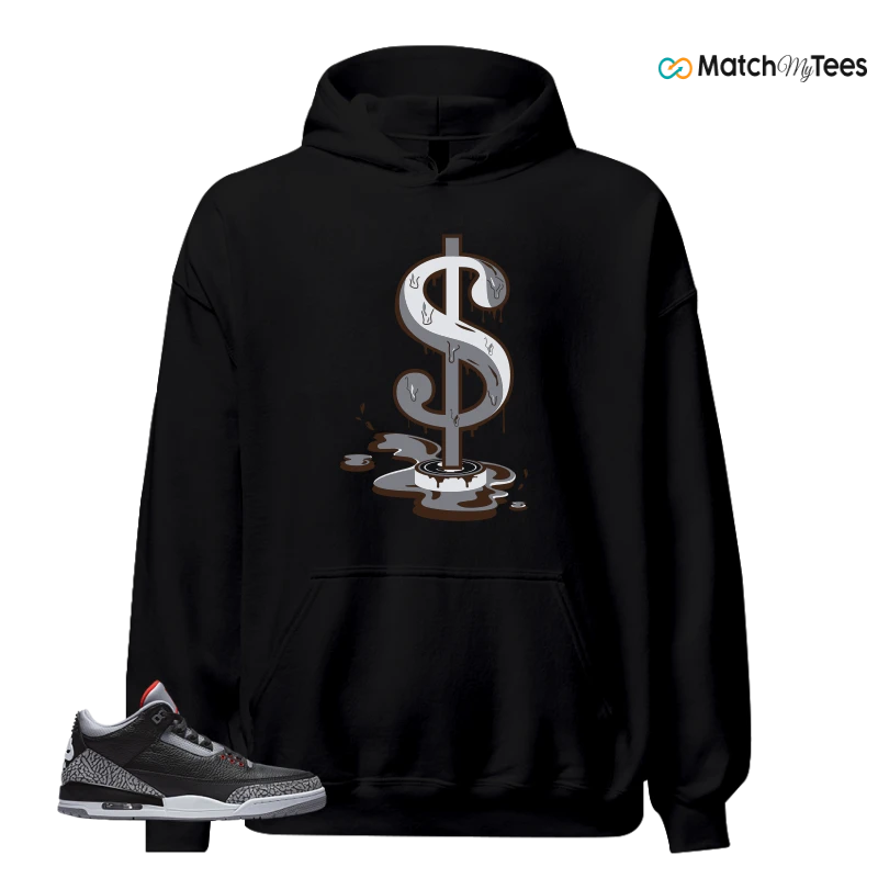 NIKE AIR JORDAN 3 BLACK CEMENT REIMAGINED SNEAKER Matching Tees hoodie