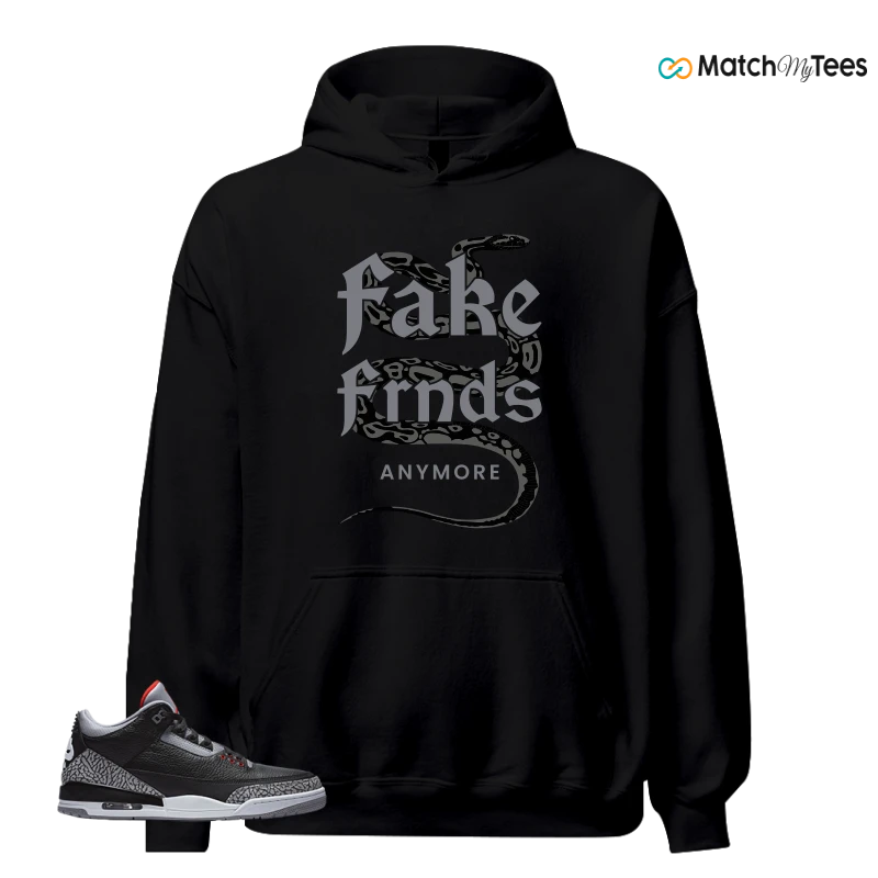 NIKE AIR JORDAN 3 BLACK CEMENT REIMAGINED SNEAKER Matching Tees hoodie